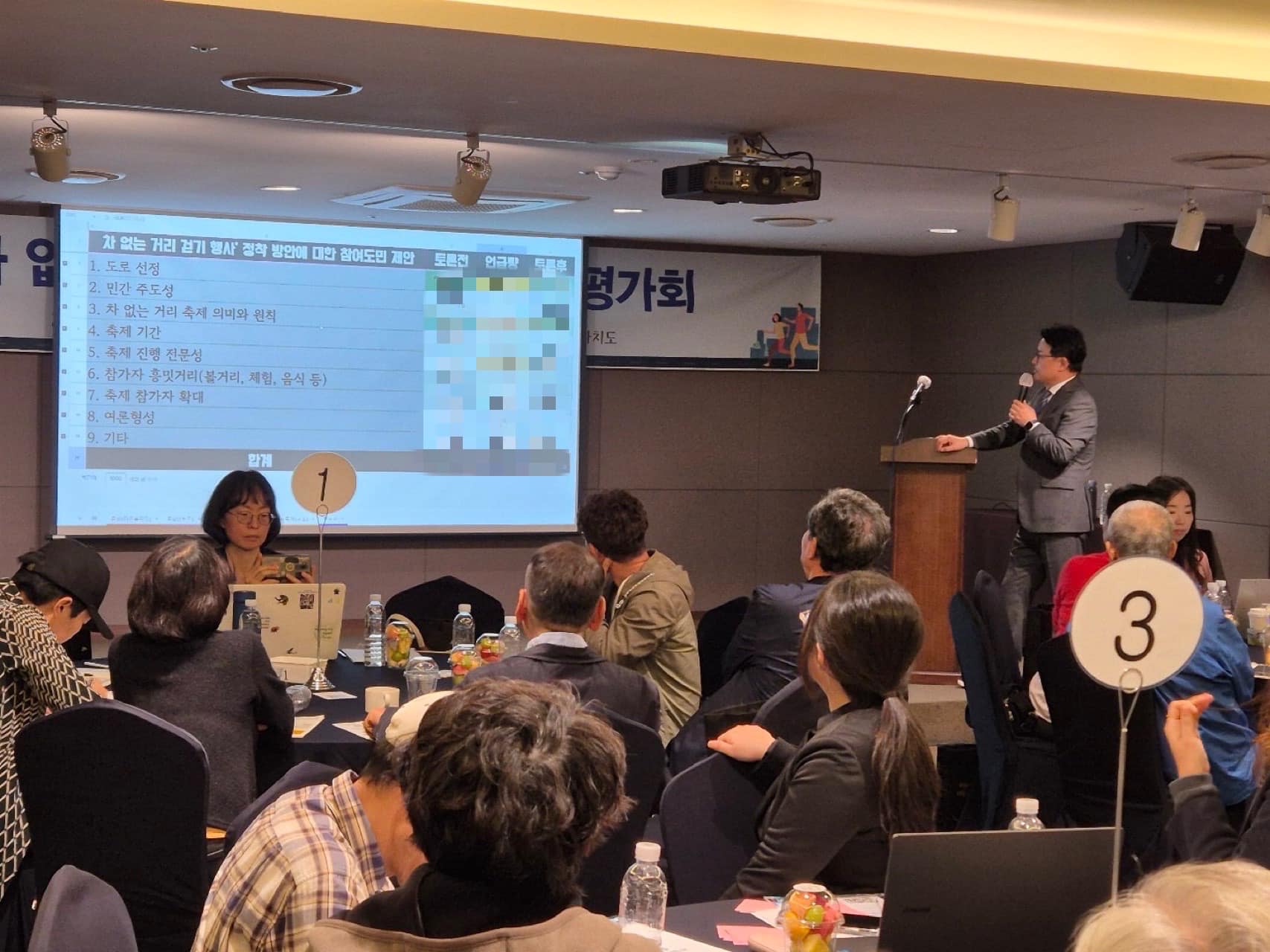 제1회 차 없는 거리 걷기 행사 도민 평가 원탁토론 — 제주특별자치도 공론화 사례